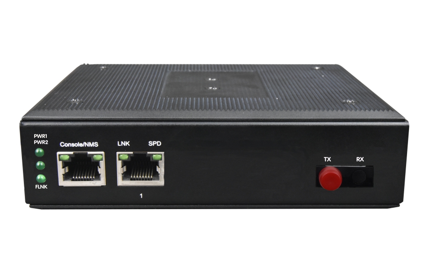 飞畅科技-网管型   工业级1光1电百兆光纤收发器