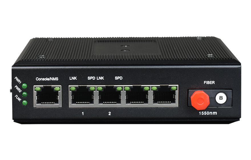 飞畅科技-非网管 工业级2路千兆以太网 光纤收发器