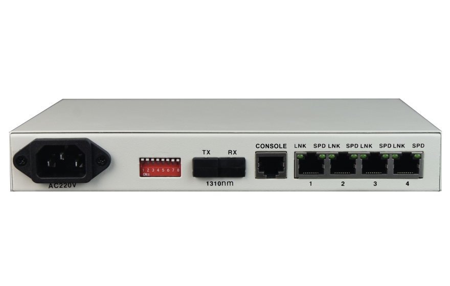 飞畅科技-普通型 4路百兆电 光纤收发器