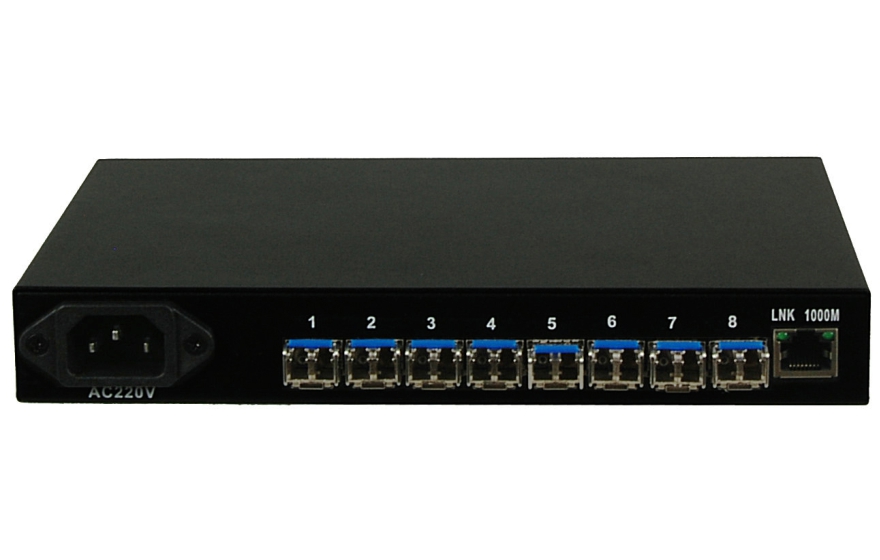飞畅科技-汇聚型 8路百兆光口+1路千兆电口 网络光端机