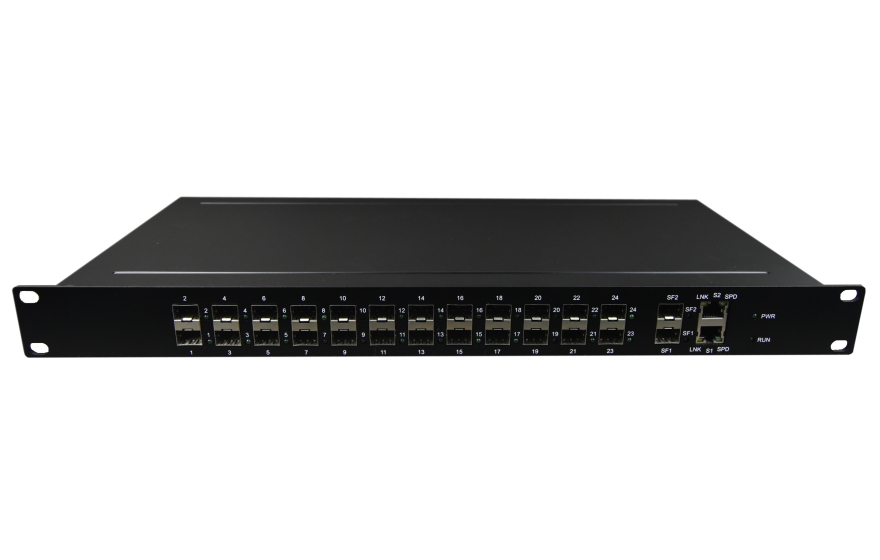 飞畅科技-24路百兆光口+2路千兆Combo口以太网交换机