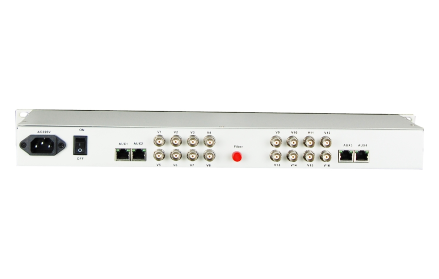 飞畅科技-16路视频+1路反向数据视频光端机