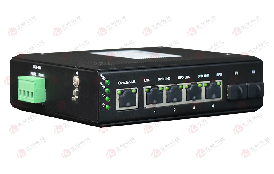 飞畅科技-非网管 工业级2光4电千兆级联式交换机