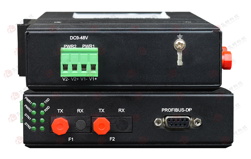 飞畅科技-工业轨式 环网型1路Profibus-DP光端机 点对点光猫